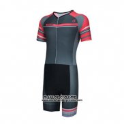 2019 Maillot Ciclismo Emonder-triathlon Noir Gris Rouge Manches Courtes et Cuissard