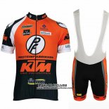 2019 Maillot Ciclismo KTM Noir Orange Manches Courtes et Cuissard