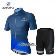 2019 Maillot Ciclismo Kuwomax Bleu Manches Courtes et Cuissard