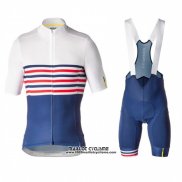 2019 Maillot Ciclismo Mavic Blanc Bleu Manches Courtes et Cuissard