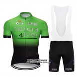 2019 Maillot Ciclismo Natura 4 Ever Vert Noir Manches Courtes et Cuissard