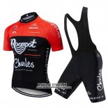 2019 Maillot Ciclismo Roompot Charles Rouge Noir Manches Courtes et Cuissard