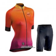 2020 Maillot Ciclismo Femme Northwave Orange Manches Courtes et Cuissard