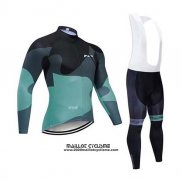 2020 Maillot Ciclismo Northwave Noir Gris Vert Manches Longues et Cuissard