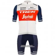 2020 Maillot Ciclismo Trek Segafredo Blanc Profond Bleu Manches Courtes et Cuissard