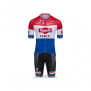 2021 Maillot Cyclisme Alpecin Fenix Champion Pays Bas Manches Courtes et Cuissard