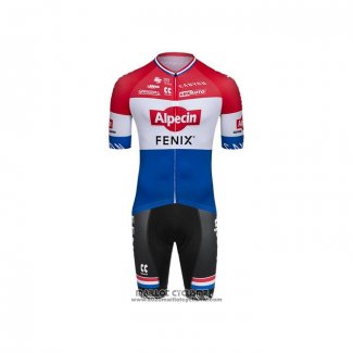 2021 Maillot Cyclisme Alpecin Fenix Champion Pays Bas Manches Courtes et Cuissard