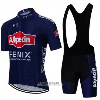 2021 Maillot Cyclisme Alpecin Fenix Profond Bleu Manches Courtes et Cuissard