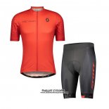 2021 Maillot Cyclisme Scott Rouge Manches Courtes et Cuissard(1)