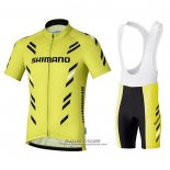 2021 Maillot Cyclisme Shimano Blanc Manches Courtes et Cuissard