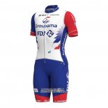 2022 Maillot Cyclisme Groupama-FDJ Blanc Manches Courtes et Cuissard