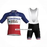 2024 Maillot Cyclisme Ag2r La Mondiale Rouge Blanc Bleu Manches Courtes Et Cuissard