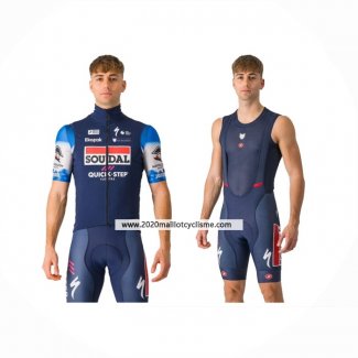 2024 Maillot Cyclisme Deceuninck Quick Step Fonce Bleu Manches Courtes Et Cuissard