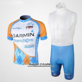 2010 Maillot Ciclismo Garmin Transtions Azur Manches Courtes et Cuissard