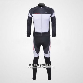 2011 Maillot Ciclismo Giordana Blanc et Noir Manches Longues et Cuissard