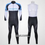 2011 Maillot Ciclismo Shimano Bleu et Blanc Manches Longues et Cuissard