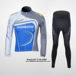 2011 Maillot Ciclismo Shimano Bleu et Gris Manches Longues et Cuissard 2011 Maillot Ciclismo Shimano Bleu et Gris Manches Longues et Cuissard