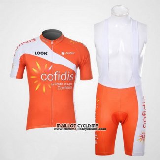 2012 Maillot Ciclismo Cofidis Orange Manches Courtes et Cuissard