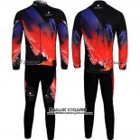 2012 Maillot Ciclismo Nalini Rouge et Noir Manches Longues et Cuissard