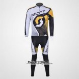 2012 Maillot Ciclismo Scott Blanc Manches Longues et Cuissard