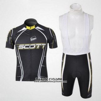 2012 Maillot Ciclismo Scott Noir et Blanc Manches Courtes et Cuissard