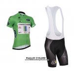 2013 Maillot Ciclismo Cannondale Lider Vert et Blanc Manches Courtes et Cuissard
