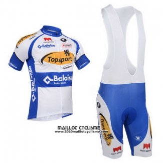 2013 Maillot Ciclismo Topsport Blanc et Azur Manches Courtes et Cuissard