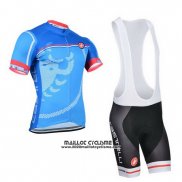 2014 Maillot Ciclismo Castelli Azur Manches Courtes et Cuissard