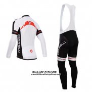 2014 Maillot Ciclismo Castelli Blanc et Noir Manches Courtes et Cuissard