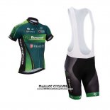 2014 Maillot Ciclismo Europcar Vert Manches Courtes et Cuissard