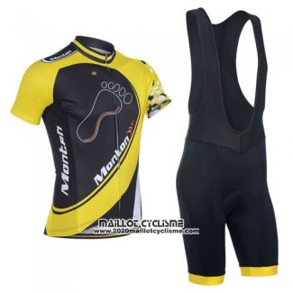 2014 Maillot Ciclismo Monton Jaune et Noir Manches Courtes et Cuissard