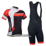 2014 Maillot Ciclismo Monton Rouge et Noir Manches Courtes et Cuissard