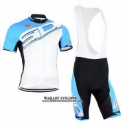 2015 Maillot Ciclismo Castelli SIDI Azur et Blanc Manches Courtes et Cuissard