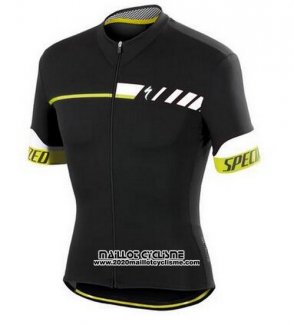 2015 Maillot Ciclismo Specialized Noir et Jaune Manches Courtes et Cuissard