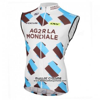 2016 Gilet Coupe-vent Ag2r La Mondiale Blanc et Bleu