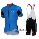 2016 Maillot Ciclismo Castelli Noir et Azur Manches Courtes et Cuissard