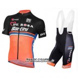 2016 Maillot Ciclismo DE Rose Noir et Orange Manches Courtes et Cuissard