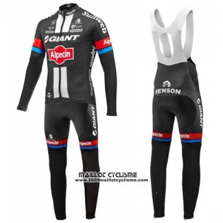 2016 Maillot Ciclismo Giant Alpecin Noir et Rouge Manches Longues et Cuissard