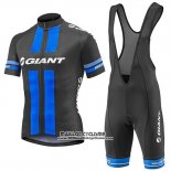 2016 Maillot Ciclismo Giant Noir et Bleu Manches Courtes et Cuissard