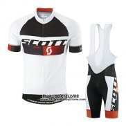 2016 Maillot Ciclismo Scott Blanc Noir Manches Courtes et Cuissard