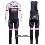 2016 Maillot Ciclismo Trek Segafredo Noir et Blanc Manches Longues et Cuissard