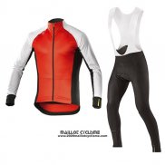 2017 Maillot Ciclismo Mavic Blanc et Orange Manches Longues et Cuissard