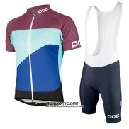 2017 Maillot Ciclismo POC Fondo Elements Bleu et Fuchsia Manches Courtes et Cuissard