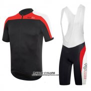 2017 Maillot Ciclismo RH+ Noir et Bleu Manches Courtes et Cuissard