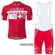 2017 Maillot Ciclismo Scott Champion Suisse Manches Courtes et Cuissard