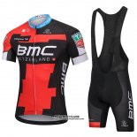 2018 Maillot Ciclismo BMC Rouge Noir Manches Courtes et Cuissard