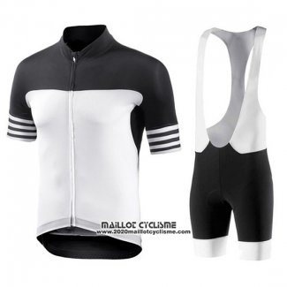 2018 Maillot Ciclismo Bianchi Noir et Blanc Manches Courtes et Cuissard