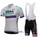 2018 Maillot Ciclismo Bora Champion Slovaquie Blanc Manches Courtes et Cuissard