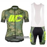 2018 Maillot Ciclismo Cipollini Prestig Camo Camouflage Vert Manches Courtes et Cuissard