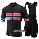 2018 Maillot Ciclismo Morvelo Noir et Bleu Manches Courtes et Cuissard